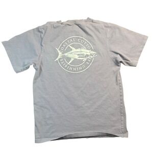 Coastal Cotton Youth XL T Shirt Blue Fish Graphic Short Sleeve‎
